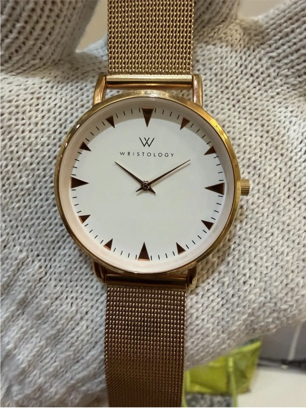 Wristology Stella Unisex Rose Gold Mesh Watch 38mm White Dial Boyfriend Style QC